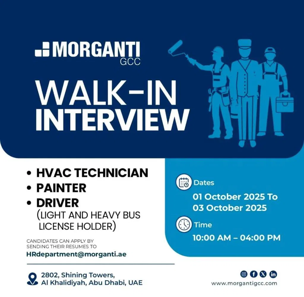 Morganti GCC Abu Dhabi Walk-In Interview 2025