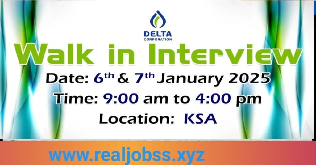Delta corporation Walk in Interview in KSA 1 Delta corporation Walk in Interview in KSA