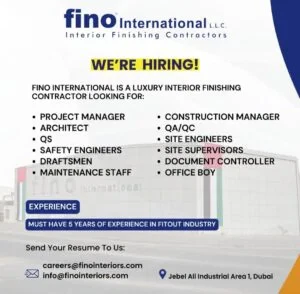 FINO International Interior Finishing Contractor Careers & Job Vacancies in Dubai