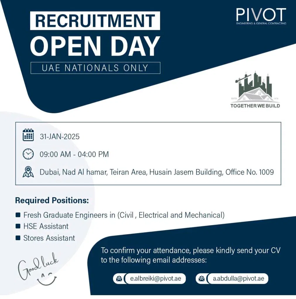 PIVOT Open Day Recruitment in Dubai 2025: Dates, Venues, and Key Details