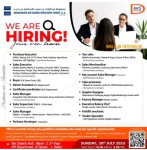 Abdul Wahed Bin Shabib Investment Group Walk Interview 2025: Dates, Venues, and Key Details 1 Abdul Wahed Bin Shabib Investment Group Walk Interview 2025: Dates, Venues, and Key Details