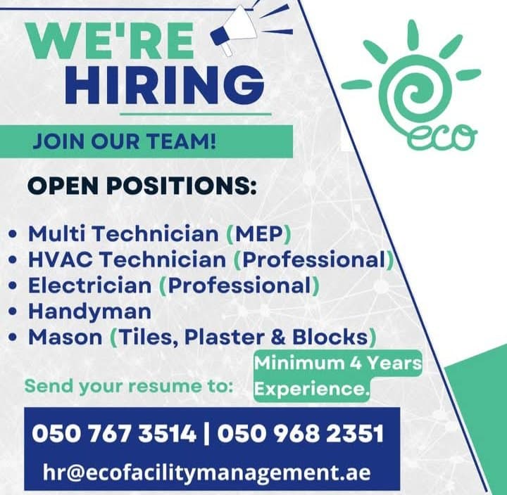 ECO Facility Management LLC Careers 2025: Dates, Venues, and Key Details 1 ECO Facility Management LLC Careers 2025: Dates, Venues, and Key Details