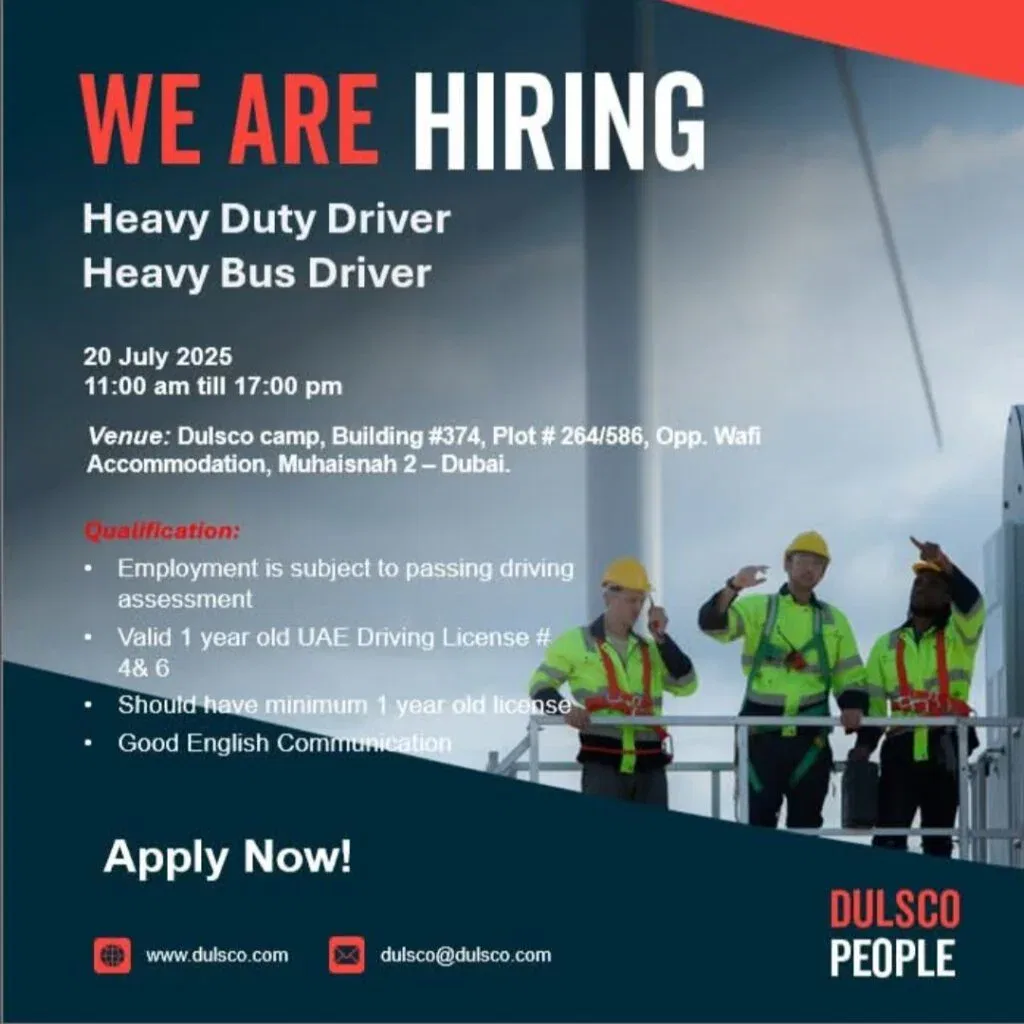 DULSCO Careers in Dubai 2025: Dates, Venues, and Key Details