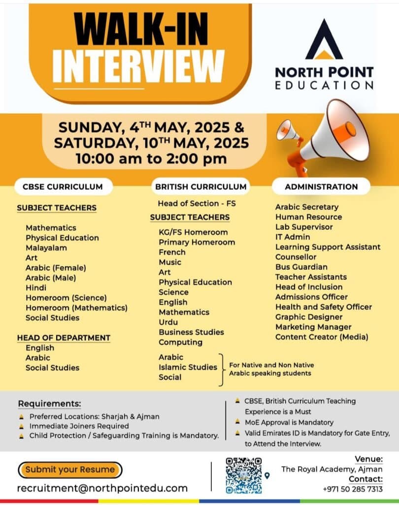 Royal Academy Walk in Interview in Ajman 2025: Dates, Venues, and Key Details 2 Royal Academy Walk in Interview in Ajman 2025: Dates, Venues, and Key Details