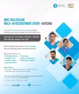 NMC Healthcare Walk in Interview in Dubai 2025: Dates, Venues, and Key Details