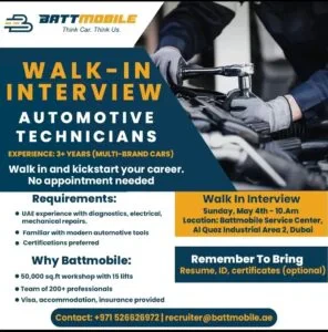 Battmobile Walk in Interview in Dubai 2025: Dates, Venues, and Key Details
