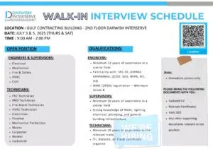 Darwish Interserve Facility Management Recruitments in Qatar 2025: Dates, Venues, and Key Details