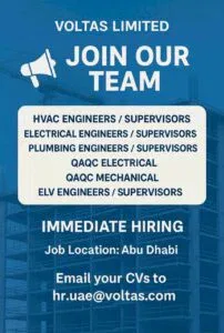 Voltas LLC Careers Dubai Latest Jobs 2025: Dates, Venues, and Key Details