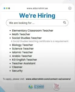 Al Durrah International School Sharjah Recruitment 2025: Dates, Venues, and Key Details