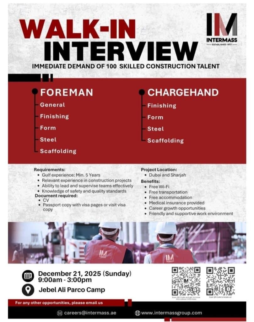 Build Your Career in the UAE: Intermass Engineering & Contracting is Hiring! 1 Build Your Career in the UAE: Intermass Engineering & Contracting is Hiring!