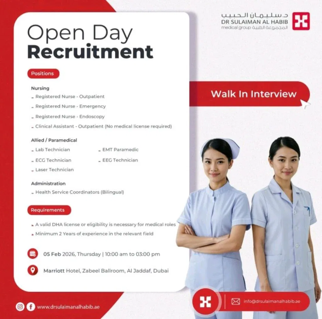 Dr. Sulaiman Al Habib Hospital Open Day: Your Chance to Join a Leading Healthcare Team in Dubai 2026 1 Dr. Sulaiman Al Habib Hospital
