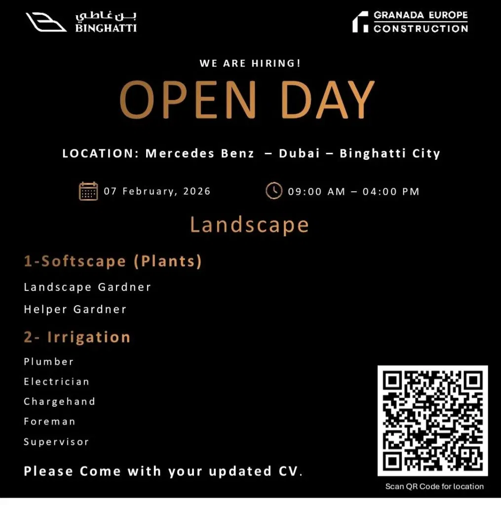 Find Your Dream Landscape Job: Join Binghatti Recruitment Open Day in Dubai 2026 1 Binghatti