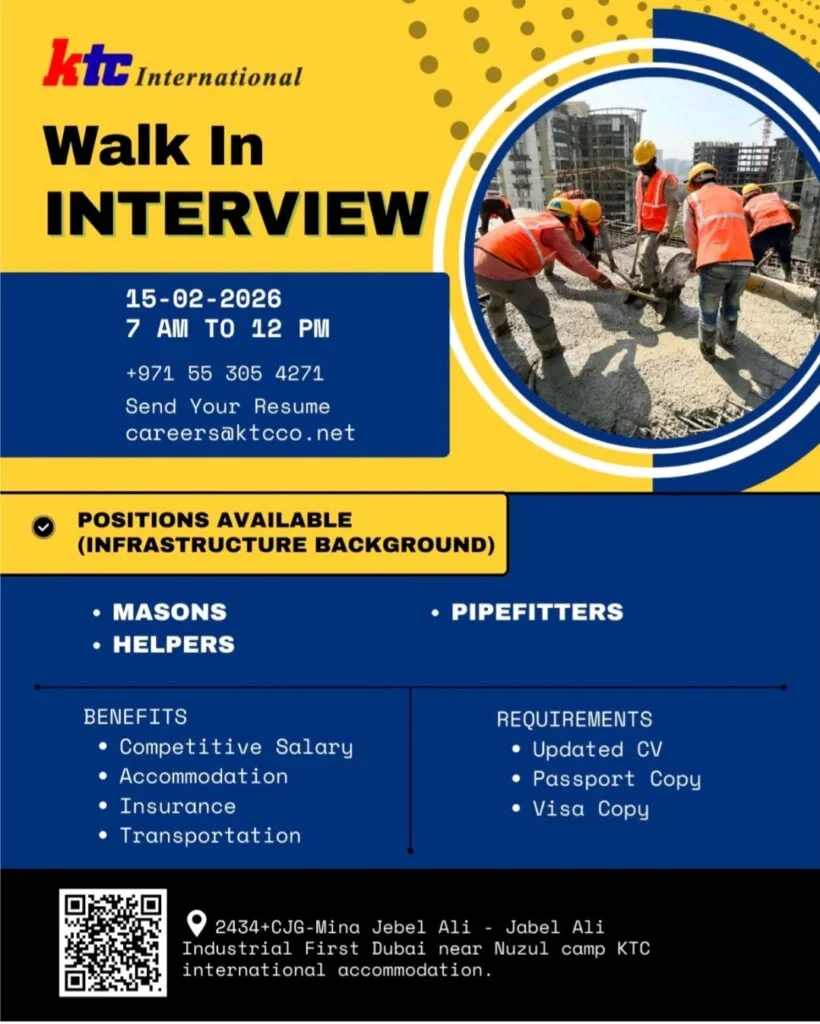 KTC International Hosts Walk-In Interviews for Construction Professionals in Dubai 2026 1 KTC International