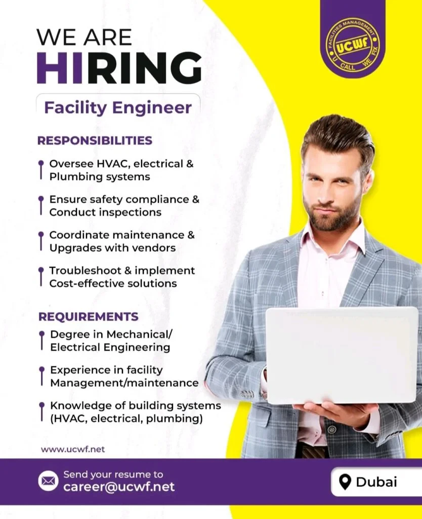We're Hiring: Facility Engineer – Join UCWF Facilities Management Team 2026 1 UCWF Facilities Management