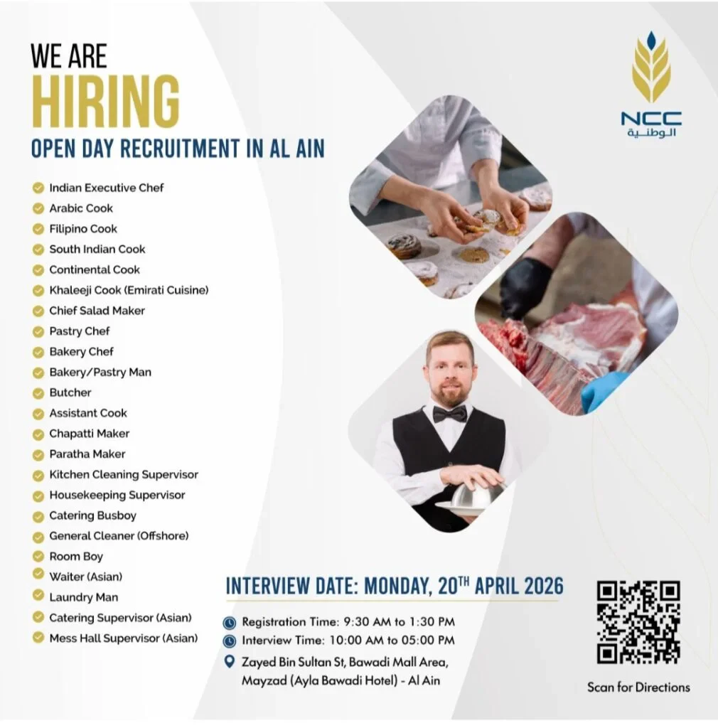 NCC Catering UAE Announces Open Day Recruitment Drive for 2026