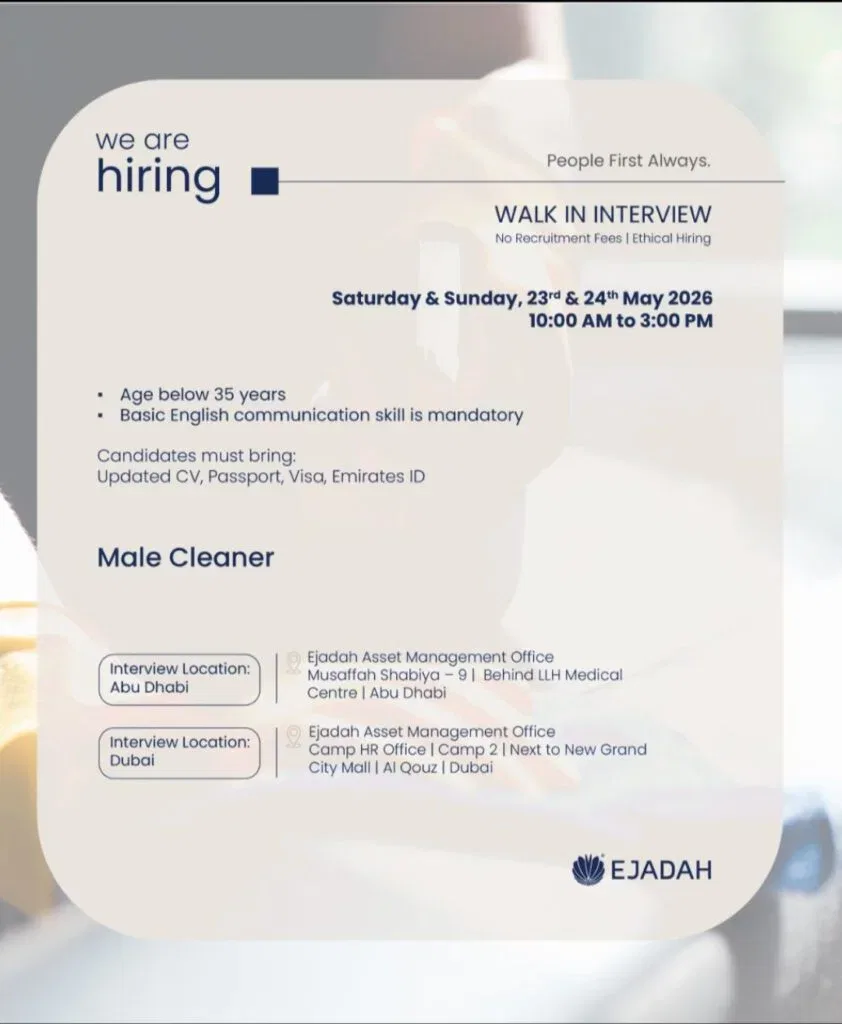 Ejadah Walk-In Interview 2026 for Cleaners, Helpers & Skilled Workers in UAE 2 1000657782