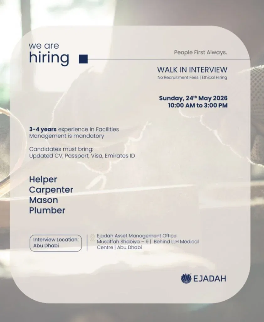 Ejadah Walk-In Interview 2026 for Cleaners, Helpers & Skilled Workers in UAE 1 1000657784