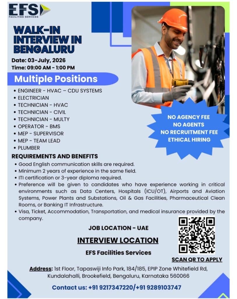 EFS Facilities Services UAE Walk-In Interview 2026 in Noida, Mumbai, Hyderabad & Bengaluru – Multiple Job Vacancies 4 1000691945