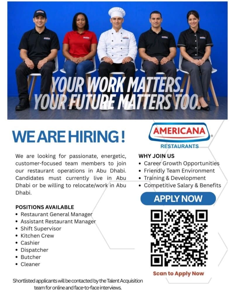 Americana Restaurants Careers Abu Dhabi 2026 – Latest Restaurant Jobs in UAE 1 Americana Restaurants