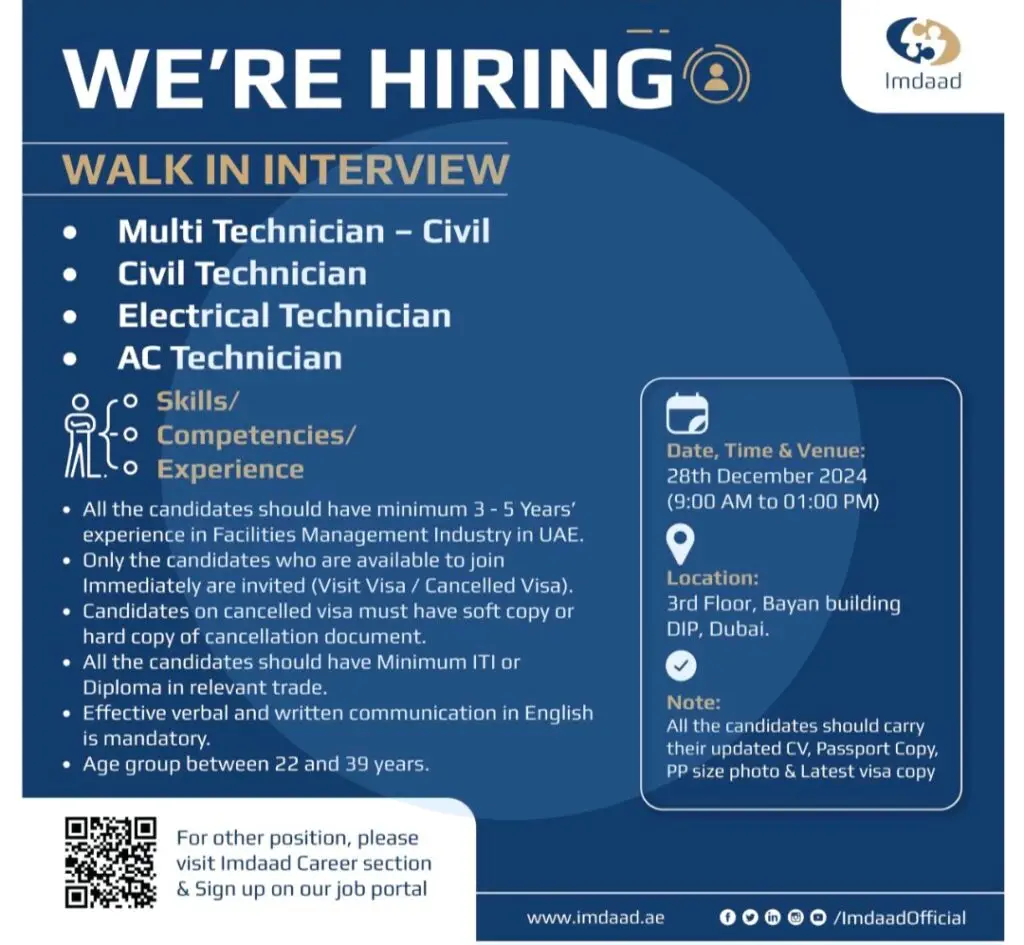 Imdaad Careers in Dubai 2024 Walk in Interview Recruitment 1 1000164535
