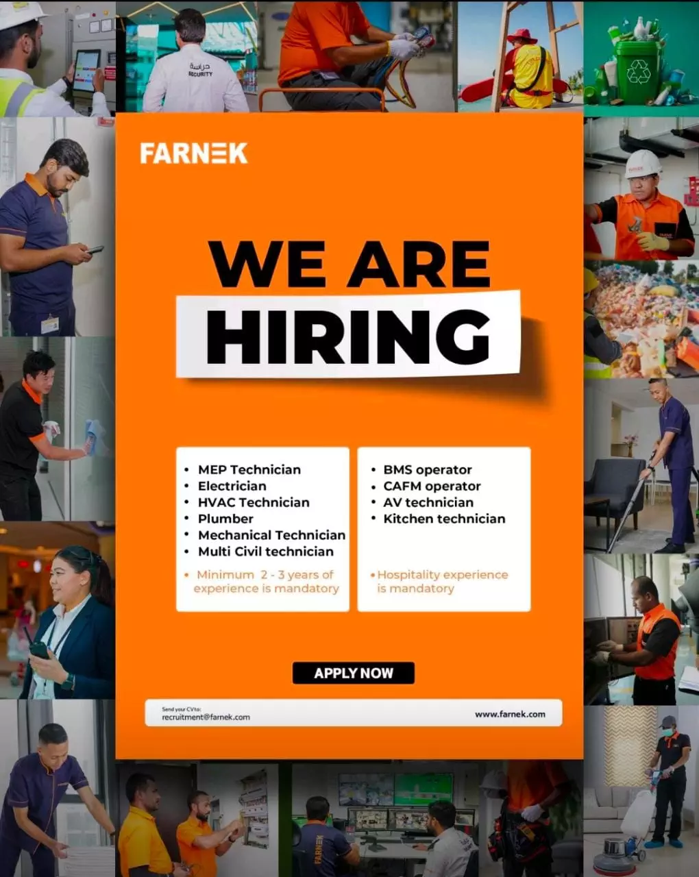 Farnek Careers 2025 in Dubai Walk in Interview