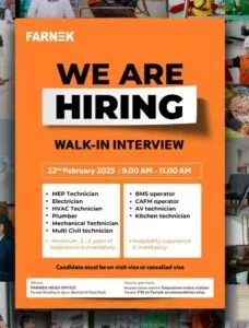 Farnek Careers 2025 in Dubai Walk in Interview