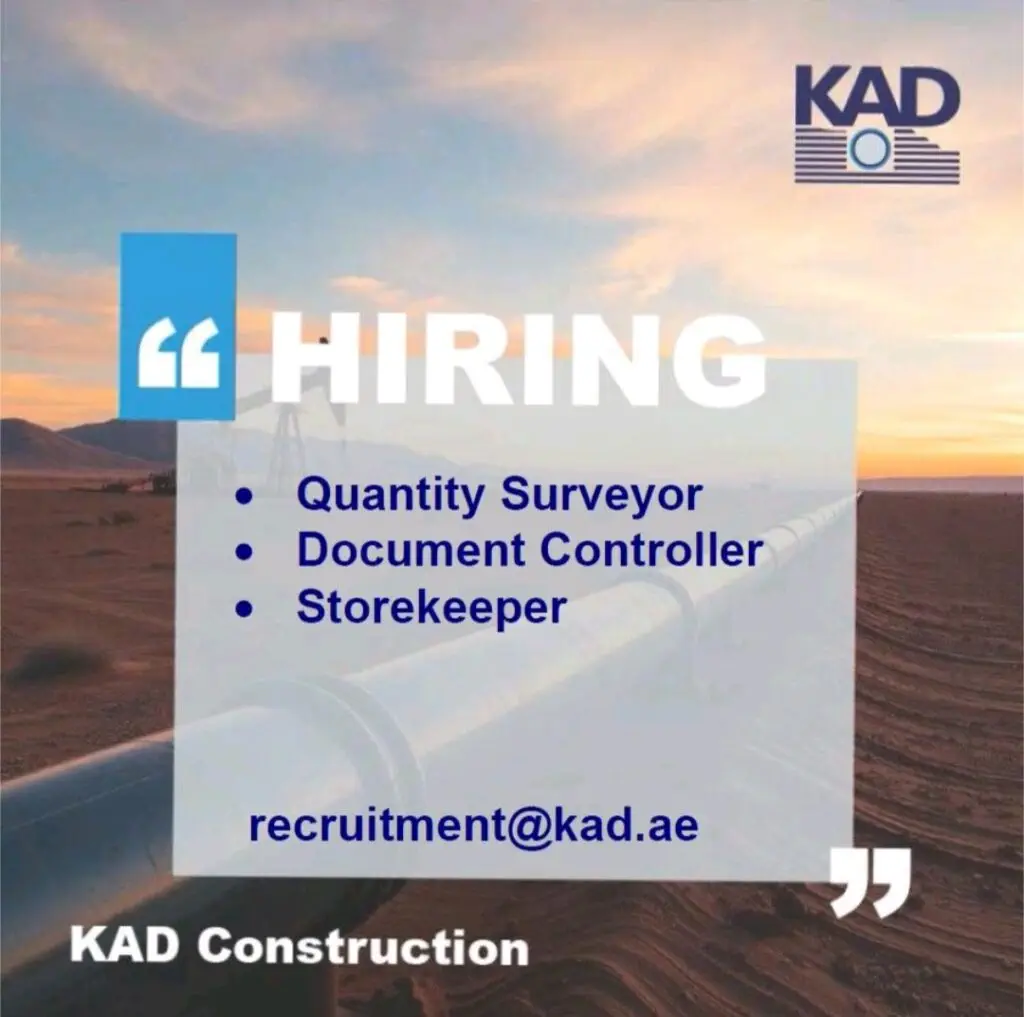 High-Demand Roles at KAD Construction in Dubai, UAE for 2025 1 High-Demand Roles at KAD Construction in Dubai, UAE for 2025