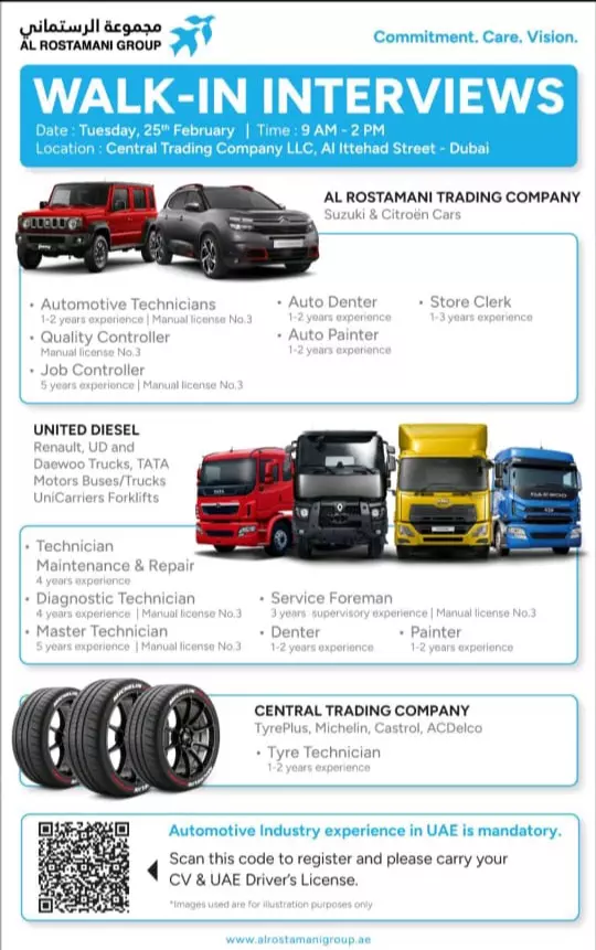 Al Rostamani Group  Walk in Interview in Dubai 2025: Dates, Venues, and Key Details
