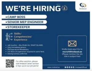 Imdaad Walk-in Interviews Dubai 2025: Dates, Venues, and Vacancies 1 Imdaad Walk-in Interviews Dubai 2025: Dates, Venues, and Vacancies