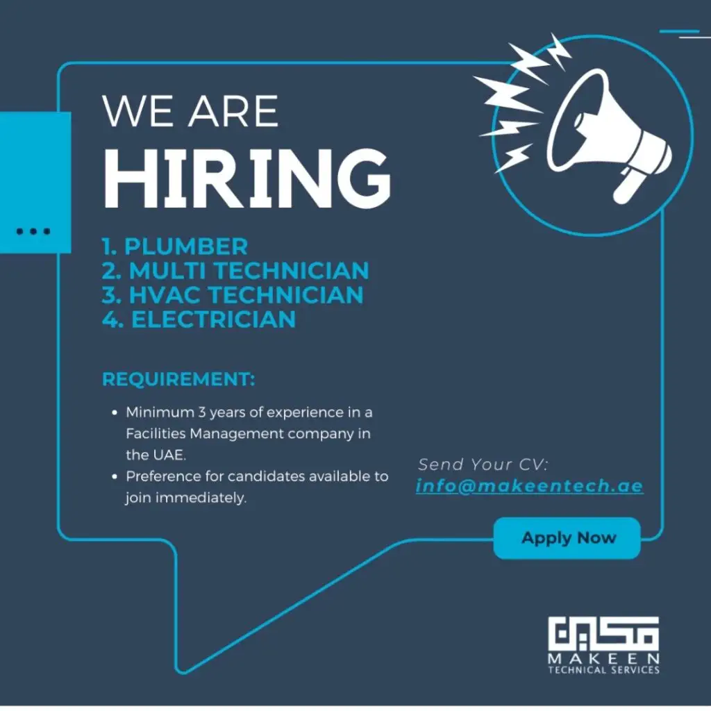 Join the Team: Makeen Technical Services Job Openings in Dubai 2025 1 Join the Team: Makeen Technical Services Job Openings in Dubai 2025