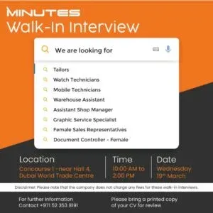 Minutes UAE Latest Interviews 2025: Dates, Venues, and Key Details