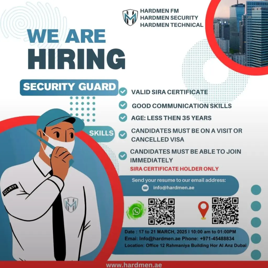 Hardmen Dubai Walk-In Interview 2025: Dates, Venues, and Key Details 1 Hardmen Dubai Walk-In Interview 2025: Dates, Venues, and Key Details