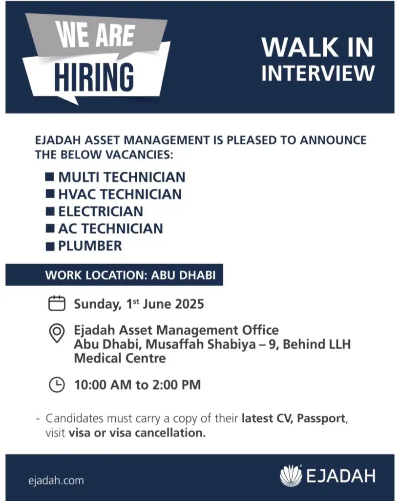 Ejadah Walk-In Interviews 2025: Your Path to Success in Dubai and Abu Dhabi 1 Ejadah Walk-In Interviews 2025: Your Path to Success in Dubai and Abu Dhabi