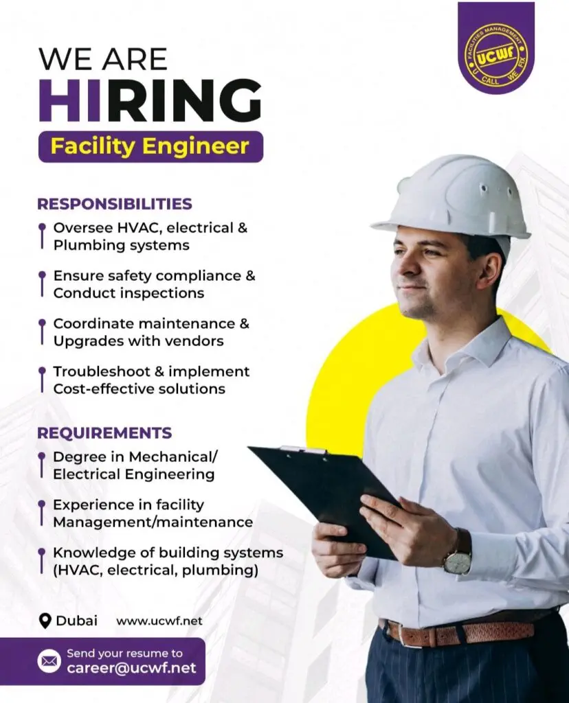 UCWF Facilities Management Careers UAE 2025: Top Opportunities for Skilled Professionals 1 UCWF Facilities Management Careers UAE 2025: Top Opportunities for Skilled Professionals