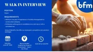 Job Vacancies In Dubai With BFM Facilities Services 2025