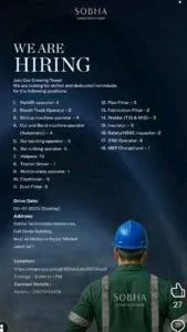 Build Your Career with SOBHA Constructions: Walk-In Interview Details 2025