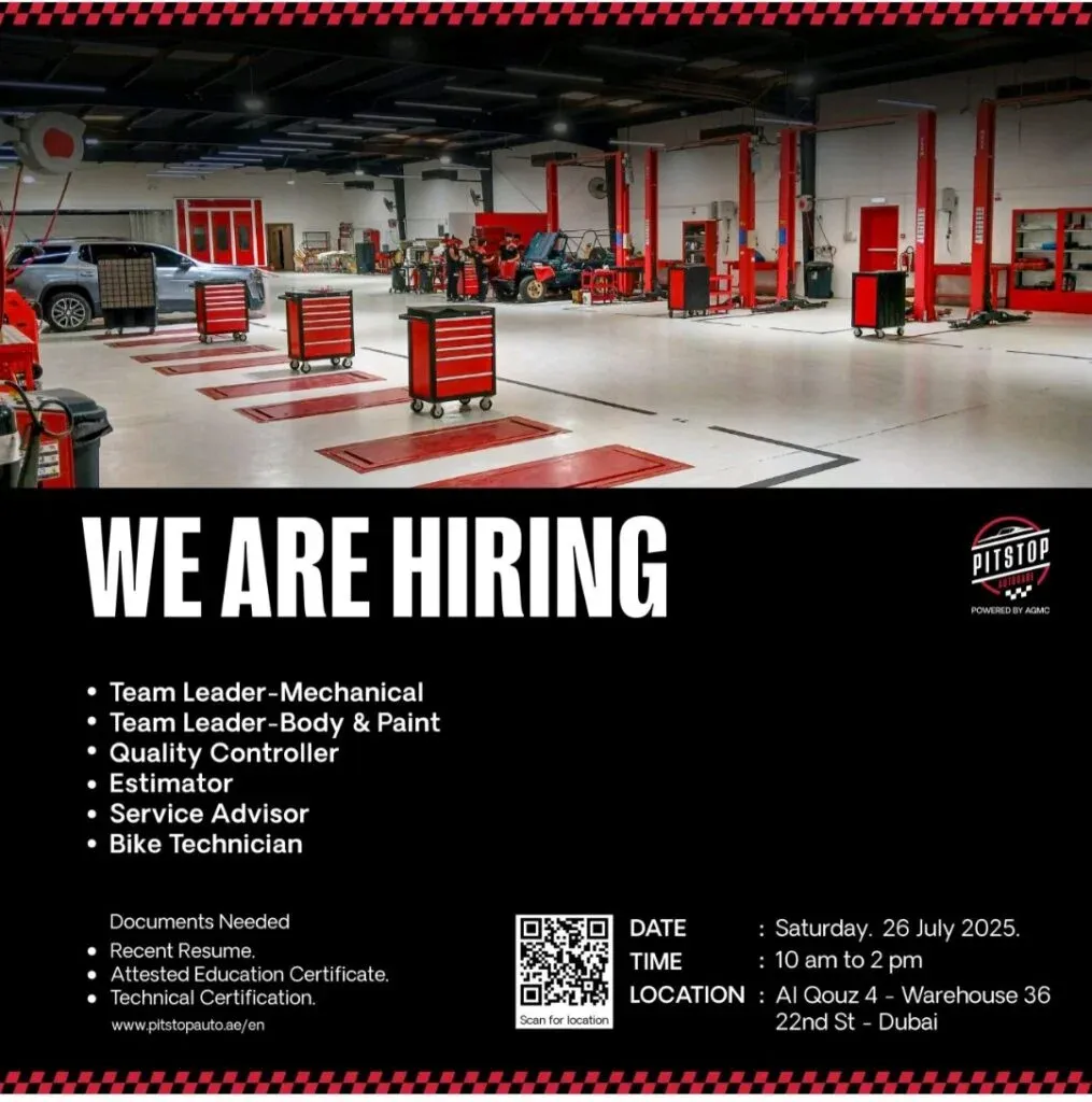 Immediate Openings at Pit Stop: Attend Al Ain Interviews 2025
