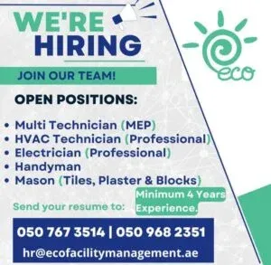 ECO Facility Management LLC Careers 2025: Dates, Venues, and Key Details 1 ECO Facility Management LLC Careers 2025: Dates, Venues, and Key Details