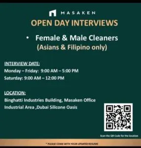 Masaken Open Day Recruitment in Dubai 2025: Dates, Venues, and Key Details 1 Masaken Open Day Recruitment in Dubai 2025: Dates, Venues, and Key Details