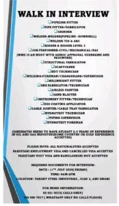 Target Steel Industries Walk-In Interviews 2025: Dates, Venues, and Key Details