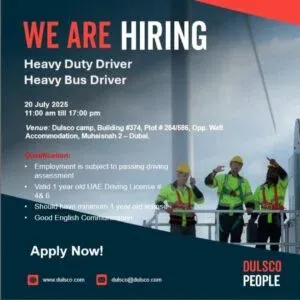 DULSCO Careers in Dubai 2025: Dates, Venues, and Key Details
