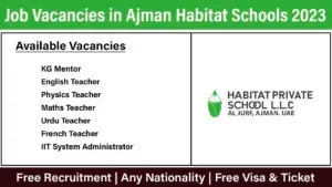 Job Vacancies in Ajman Habitat Schools 2023