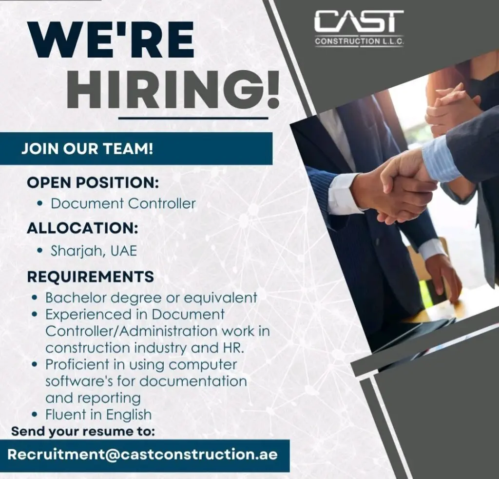 CAST Construction Recruitments in Dubai 2025: Dates, Venues, and Key Details 1 CAST Construction Recruitments in Dubai 2025: Dates, Venues, and Key Details