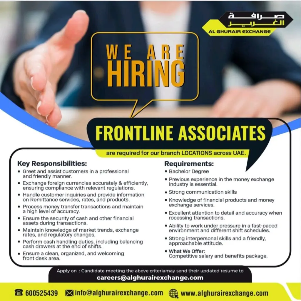 Al Ghurair Exchange Careers In Dubai 2025: Dates, Venues, and Key Details 1 Al Ghurair Exchange Careers In Dubai 2025: Dates, Venues, and Key Details