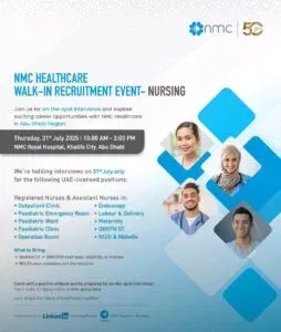 NMC Healthcare Walk in Interview in Dubai 2025: Dates, Venues, and Key Details