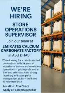 Emirates Calcium Carbonate Factory L.L.C. Vacancy In UAE 2025: Dates, Venues, and Key Details