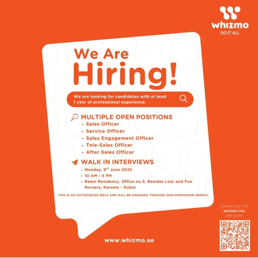 Whizmo Walk in Interview in Dubai 2025: Dates, Venues, and Key Details 1 Whizmo Walk in Interview in Dubai 2025: Dates, Venues, and Key Details