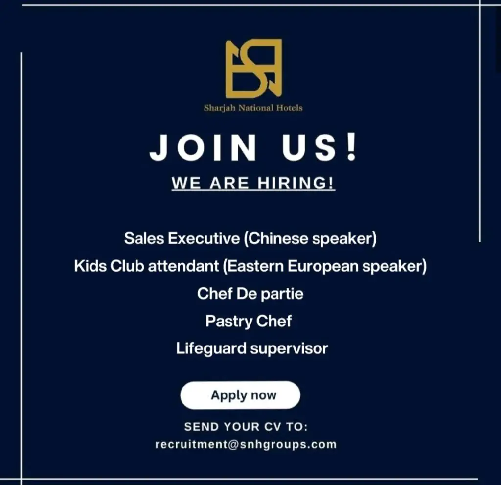 Sharjah National Hotels Jobs In UAE 2025: Dates, Venues, and Key Details 1 Sharjah National Hotels Jobs In UAE 2025: Dates, Venues, and Key Details