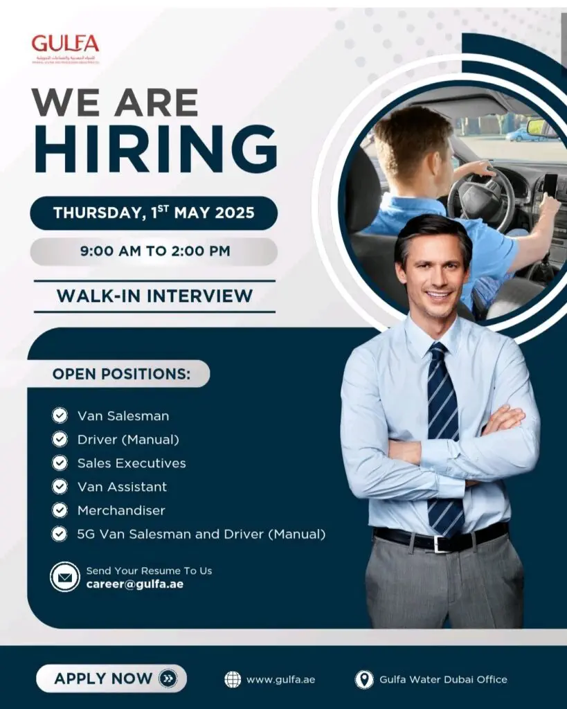 Gulfa Mineral Water Company Latest Job Vacancies 2025: Dates, Venues, and Key Details 1 Gulfa Mineral Water Company Latest Job Vacancies