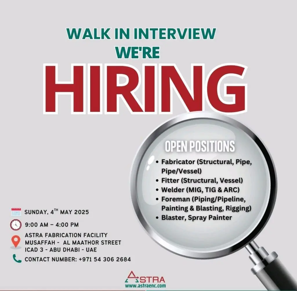 ASTRA Engineering & Construction LLC Careers Walk-in 2025: Dates, Venues, and Key Details 1 ASTRA Engineering & Construction LLC Careers Walk-in 2025: Dates, Venues, and Key Details